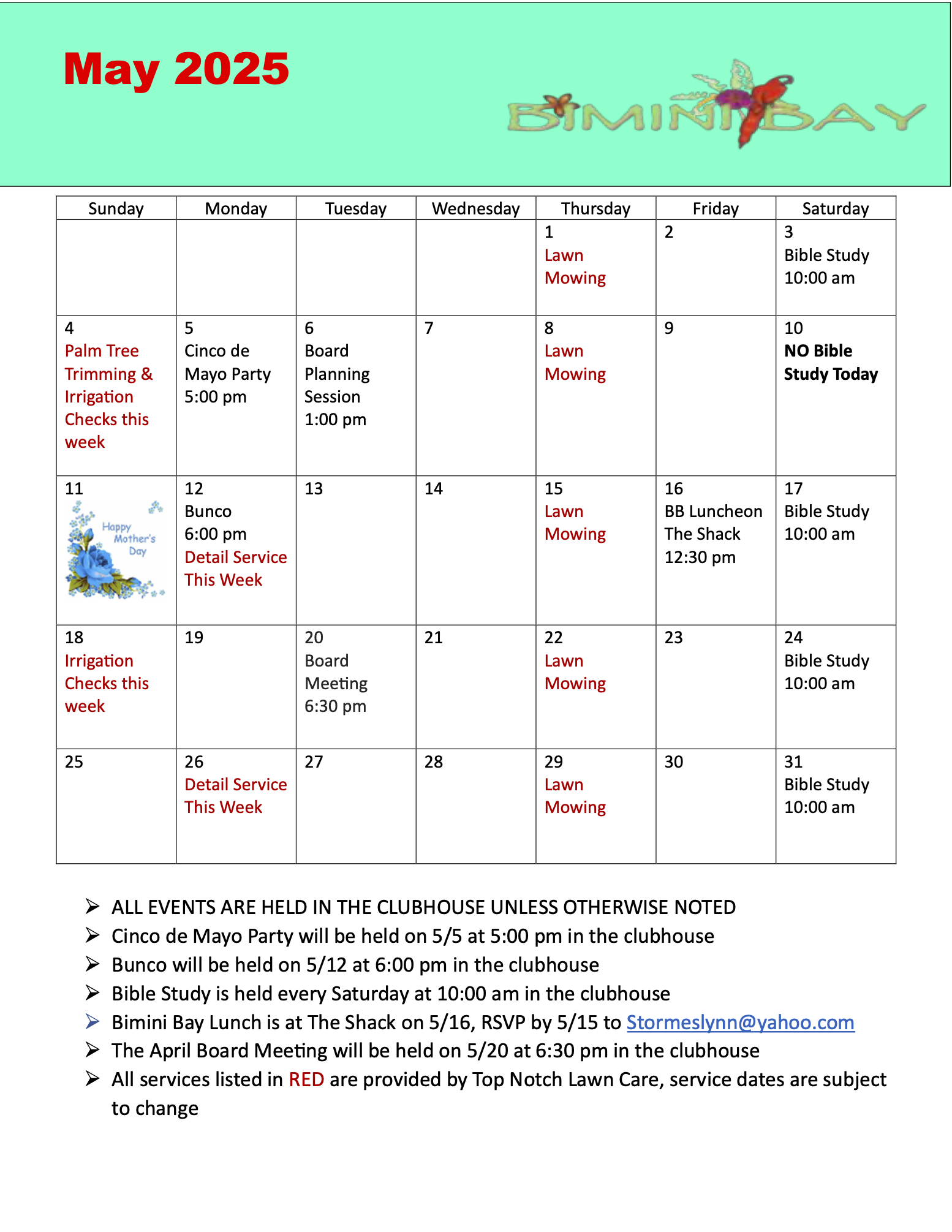 05 25 Calendar